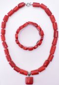 RED CORAL NECKLACE & BRACELET