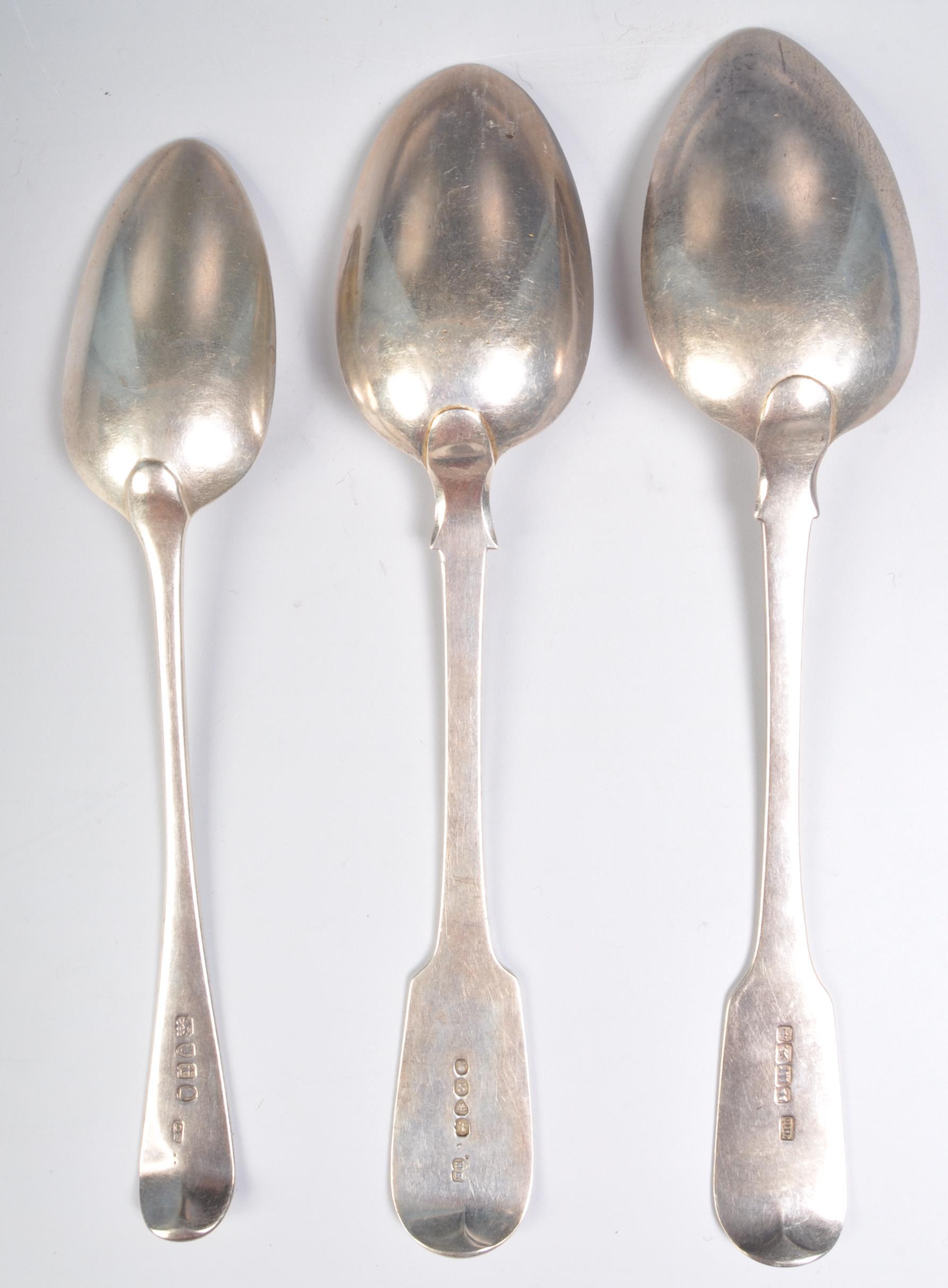 GEORGE III & IV SILVER SERVING SPOONS - Image 3 of 5