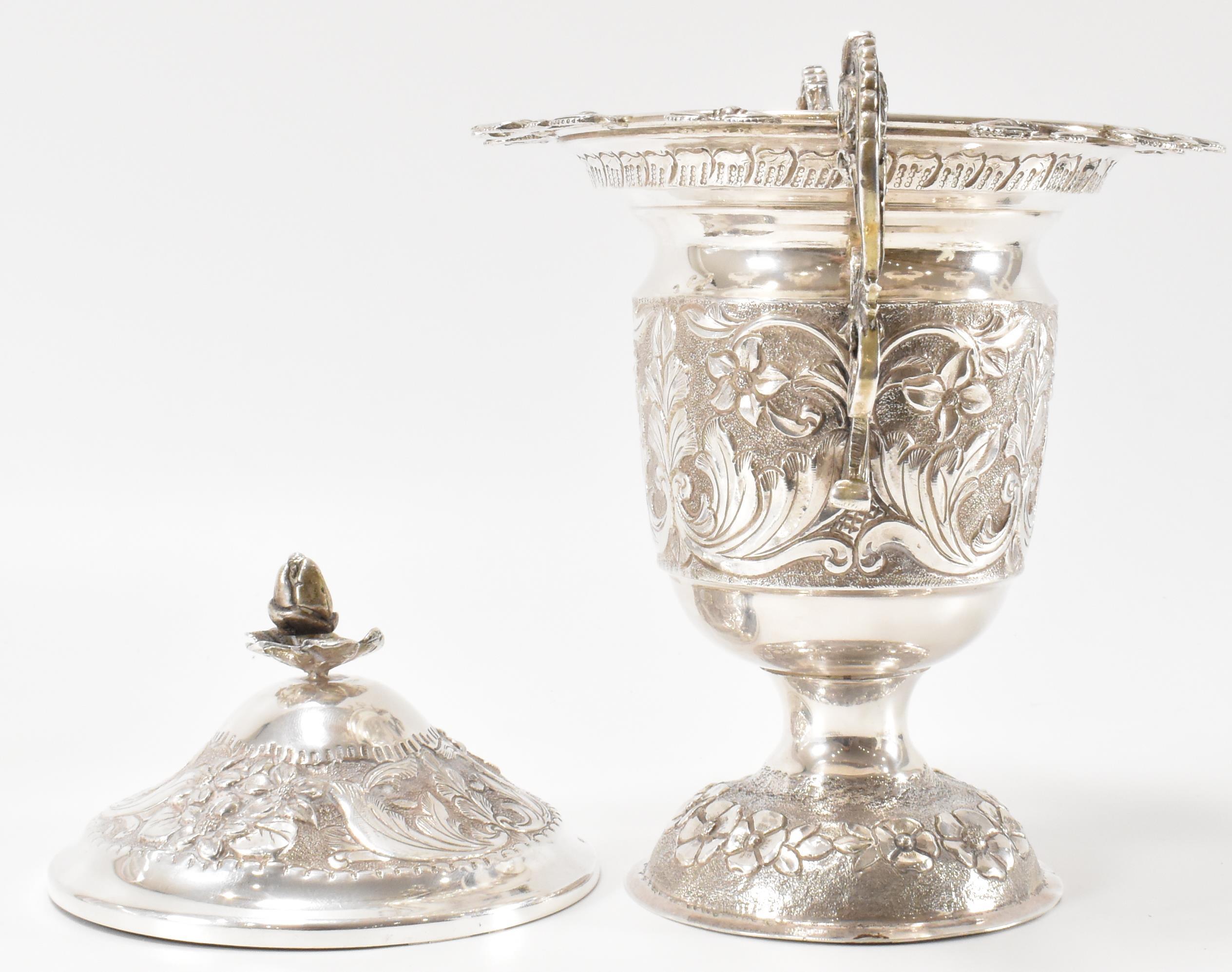 SILVER LIDDED SPOONER & DESSERT CUTLERY - Image 4 of 9