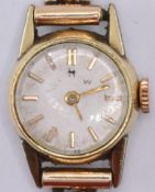 LADIES COCKTAIL WATCH WITH 9CT GOLD STRAP