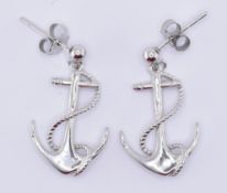 SILVER ANCHOR EARRINGS