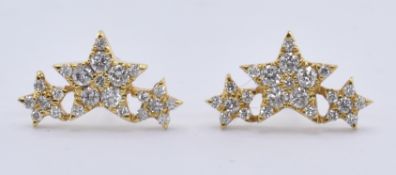 PAIR OF 18CT GOLD & DIAMOND STAR STUD EARRINGS