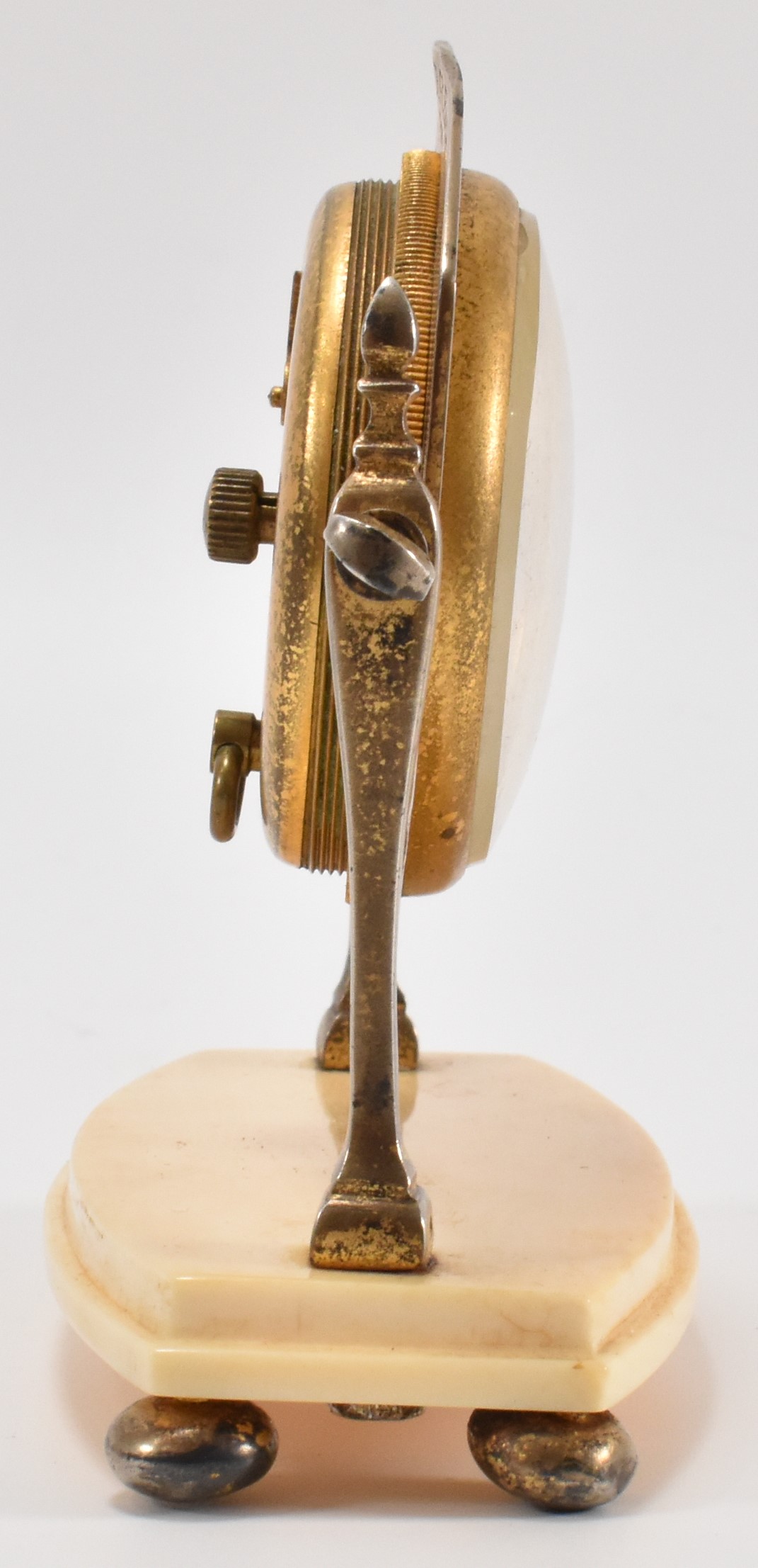 SILVER GILT & IVORY CLOCK WITH MASONIC INSCRIPTION - Image 3 of 6