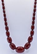 CHERRY BAKELITE BEADED NECKLACE