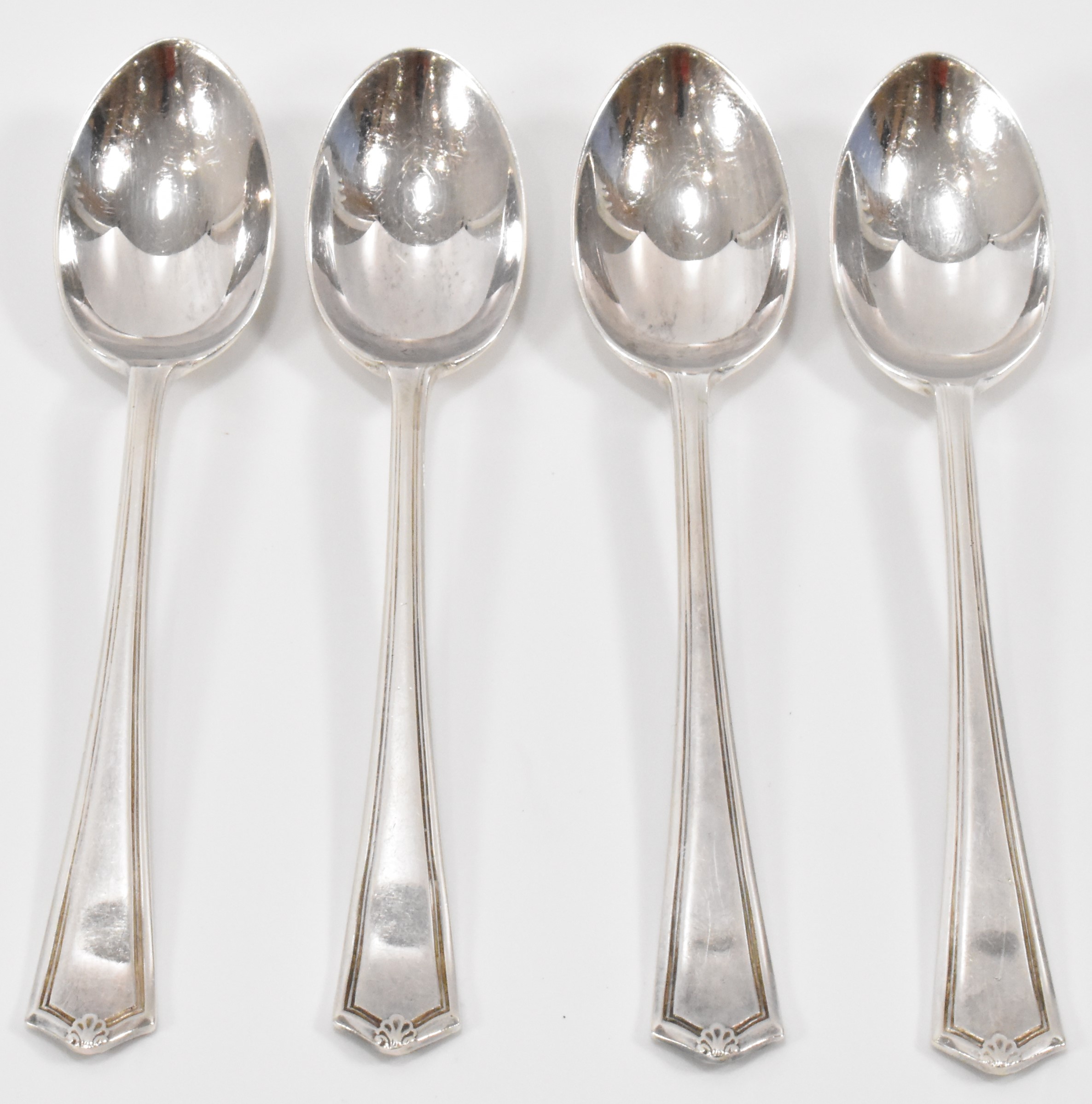 SET OF FOUR CW FLETCHER & SON TEA SPOONS