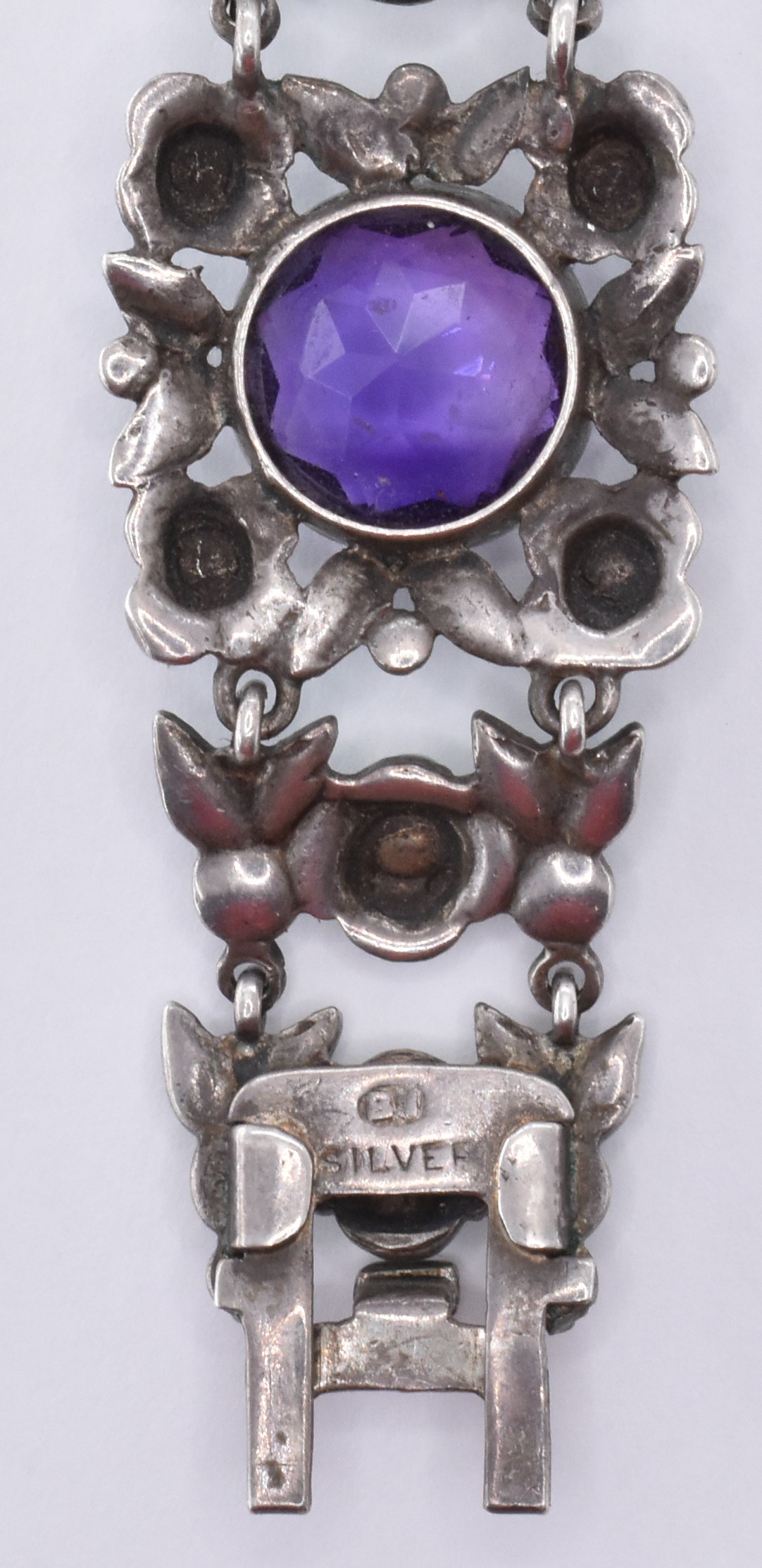 1920'S BERNARD INSTONE ENAMELLED SILVER & AMETHYST BRACELET - Image 6 of 6