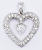 PLATINUM DIAMOND HEART PENDANT