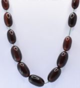 BROWN BAKELITE BEADED NECKLACE