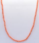 PINK CORAL BEADED NECKLACE