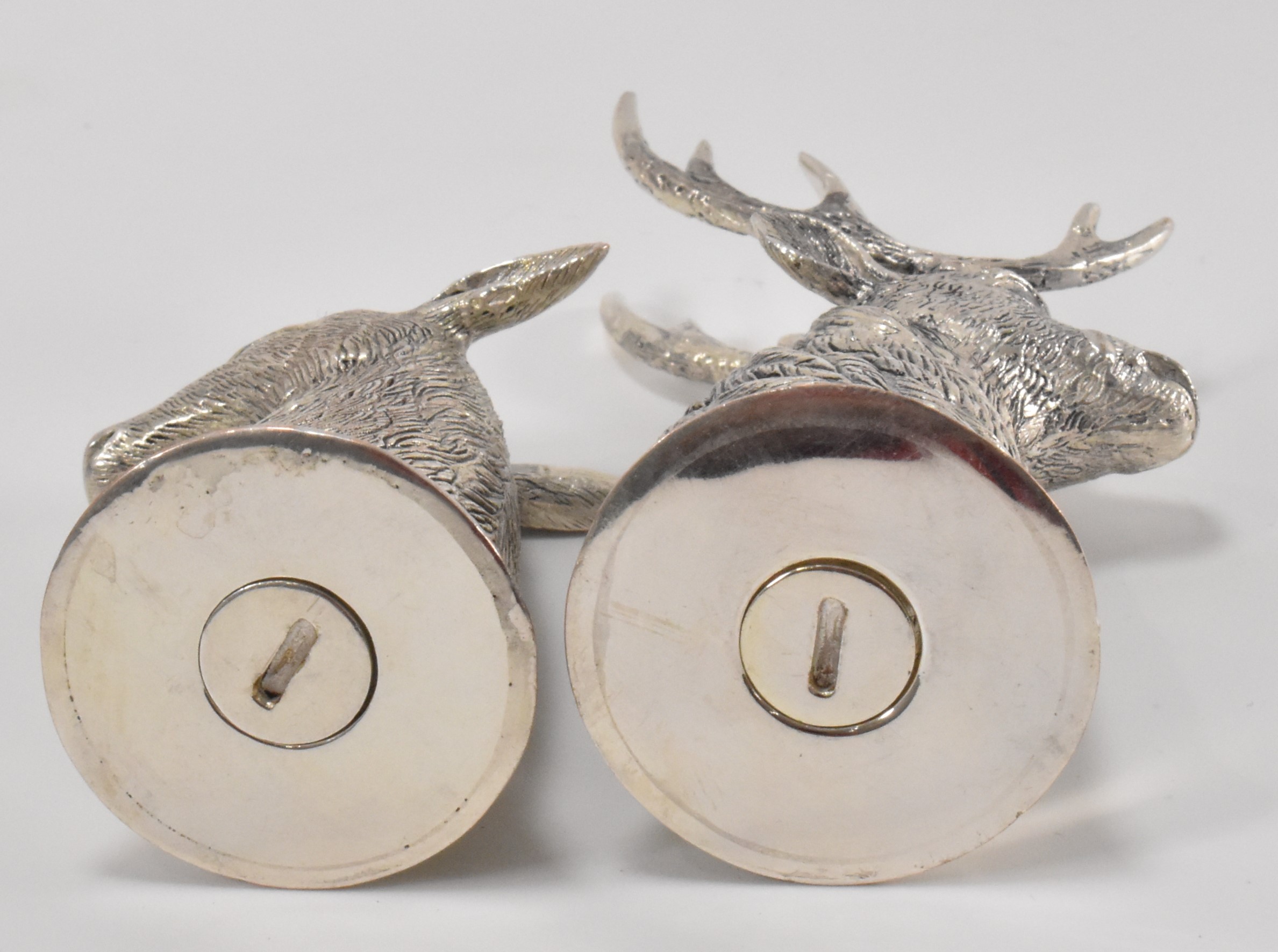 PAIR OF SILVER PLATED STAG CONDIMENTS - Image 3 of 3