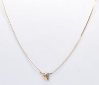 14CT GOLD & DIAMOND PENDANT NECKLACE