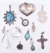 ASSORTMENT OF SILVER PENDANTS