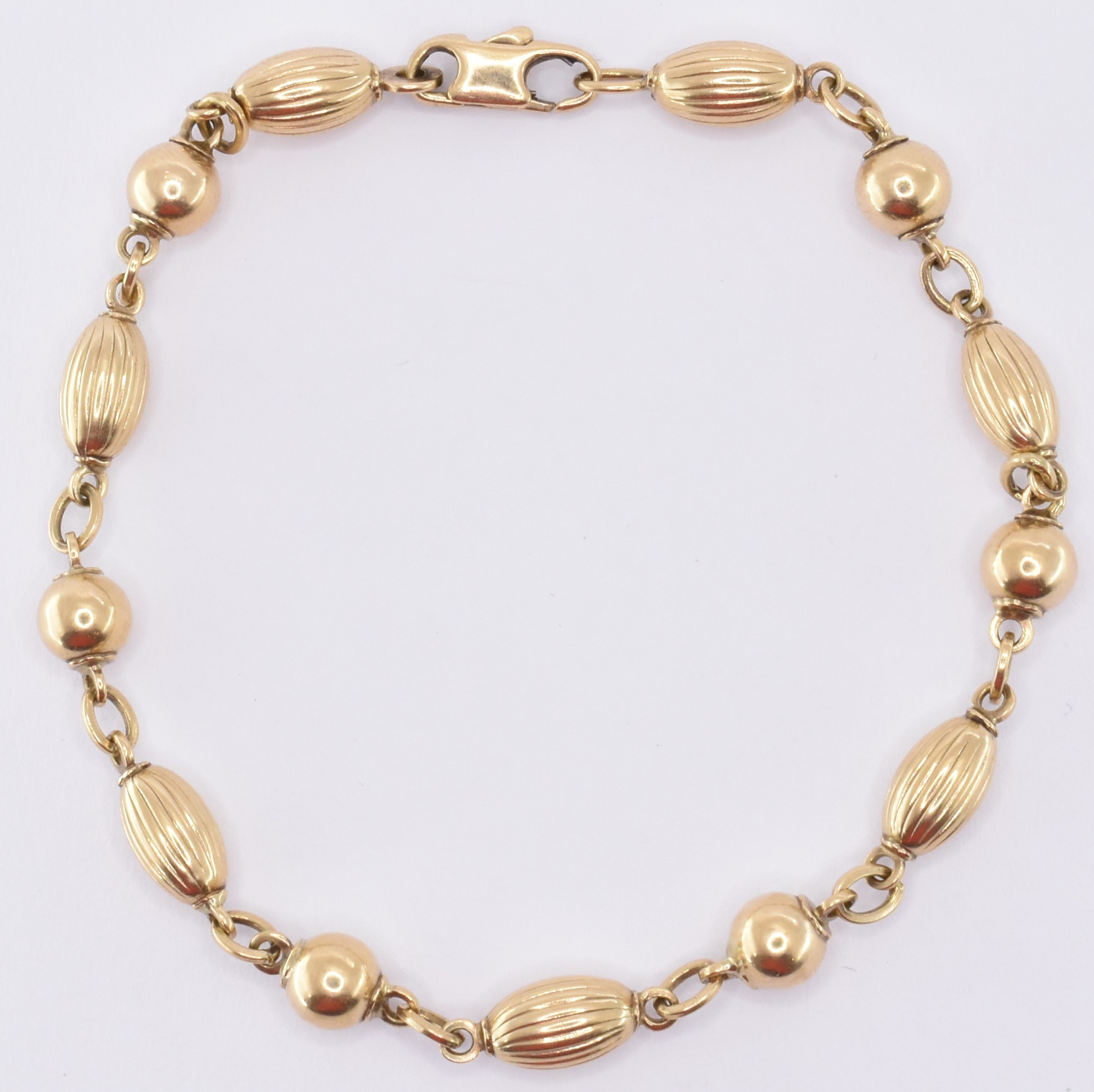 18CT GOLD BEADED BRACELET