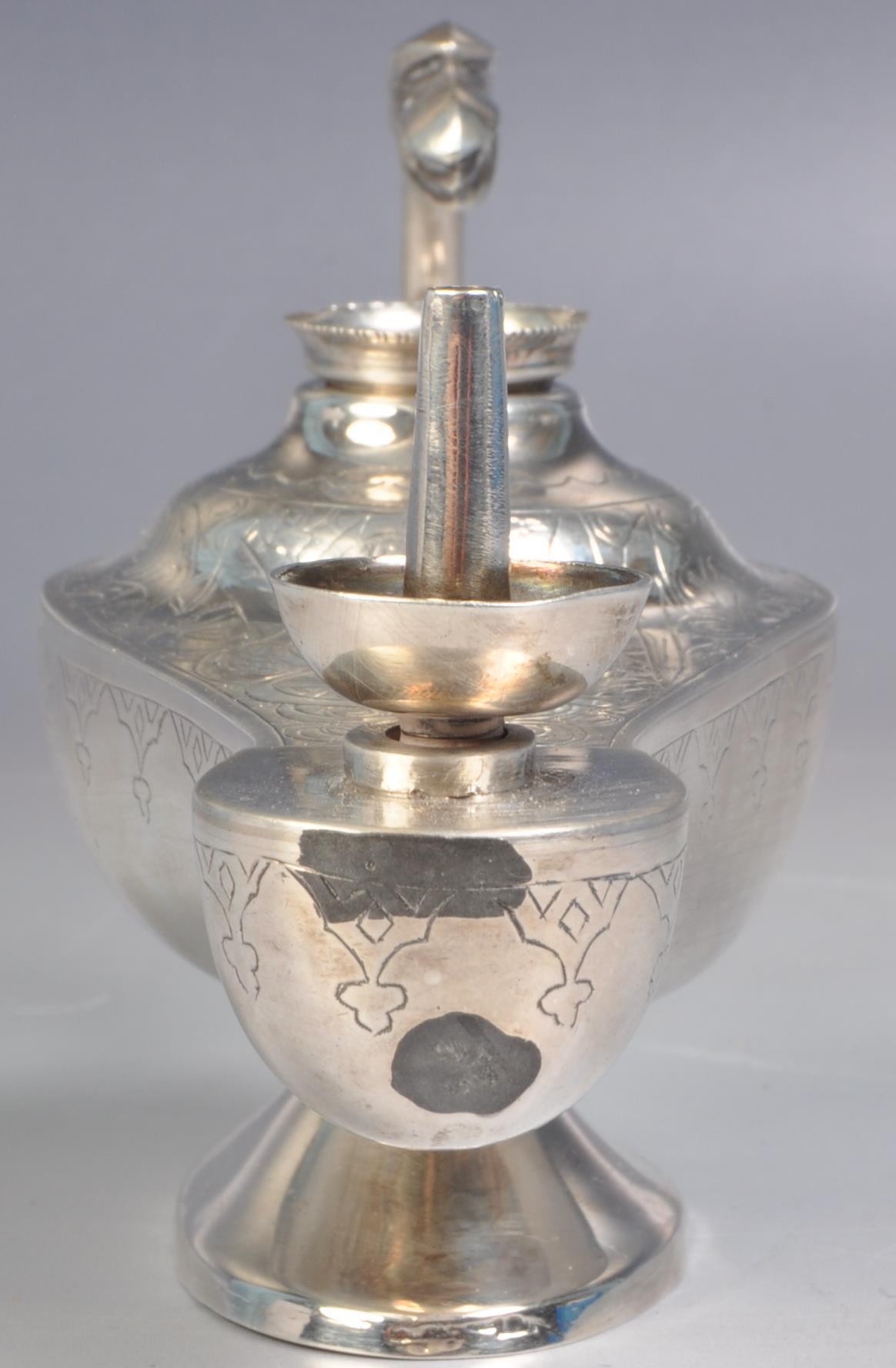 20TH CENTURY EGYPTIAN SILVER OIL LAMP - Image 2 of 6