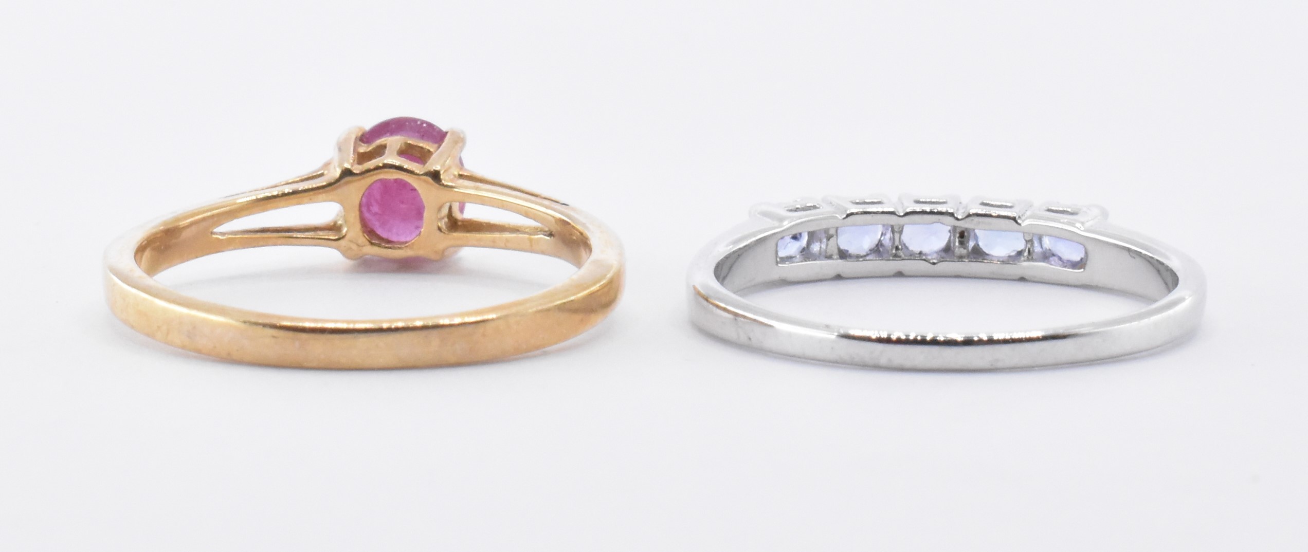 9CT WHITE GOLD TANZANITE RING & 9CT GOLD RUBY RING - Image 3 of 7