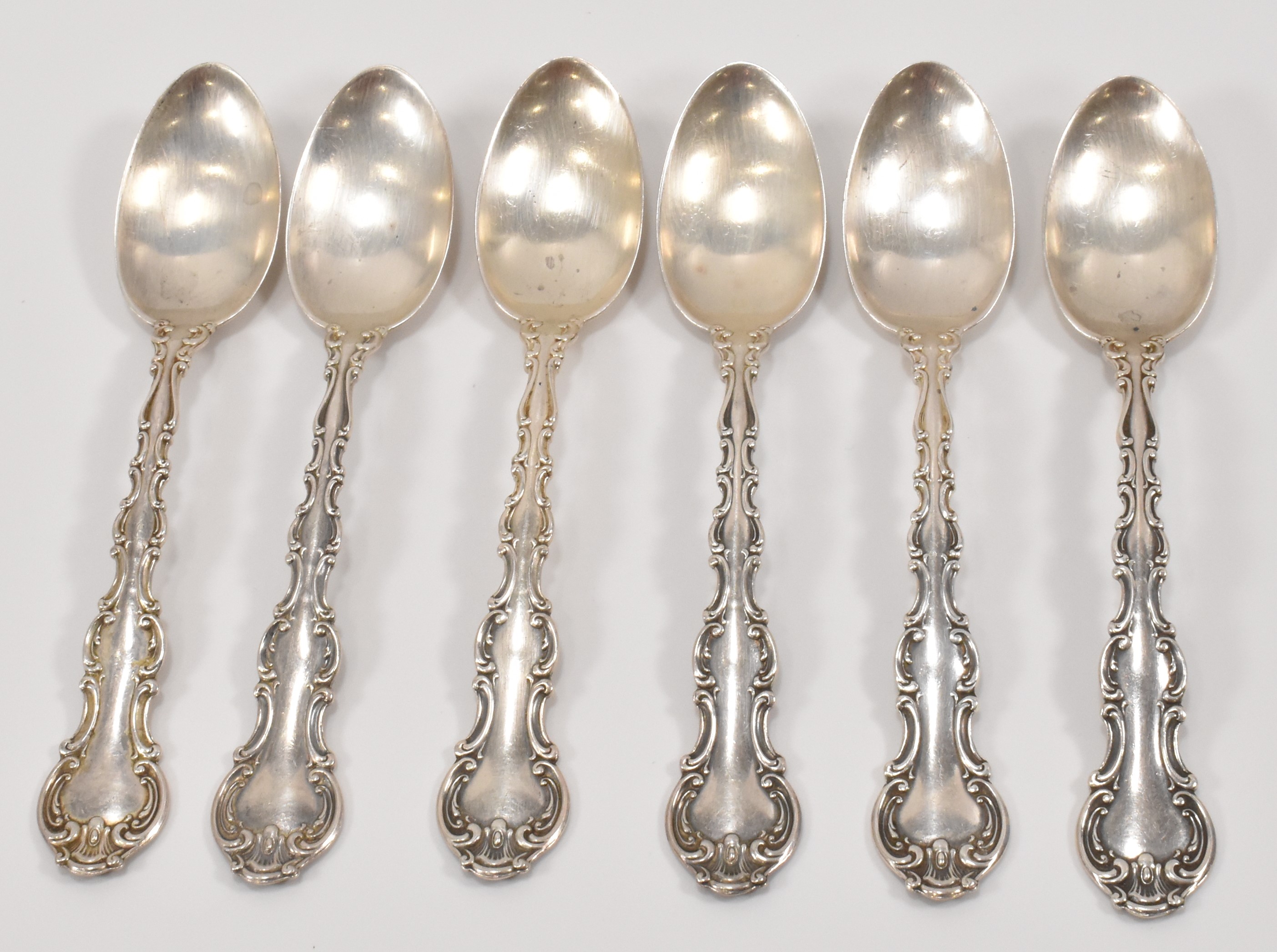 SET OF SIX GORHAM MANUFACTURING CO SILVER SPOONS - Image 2 of 4