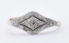 ART DECO 9CT GOLD & PLATINUM DIAMOND RING