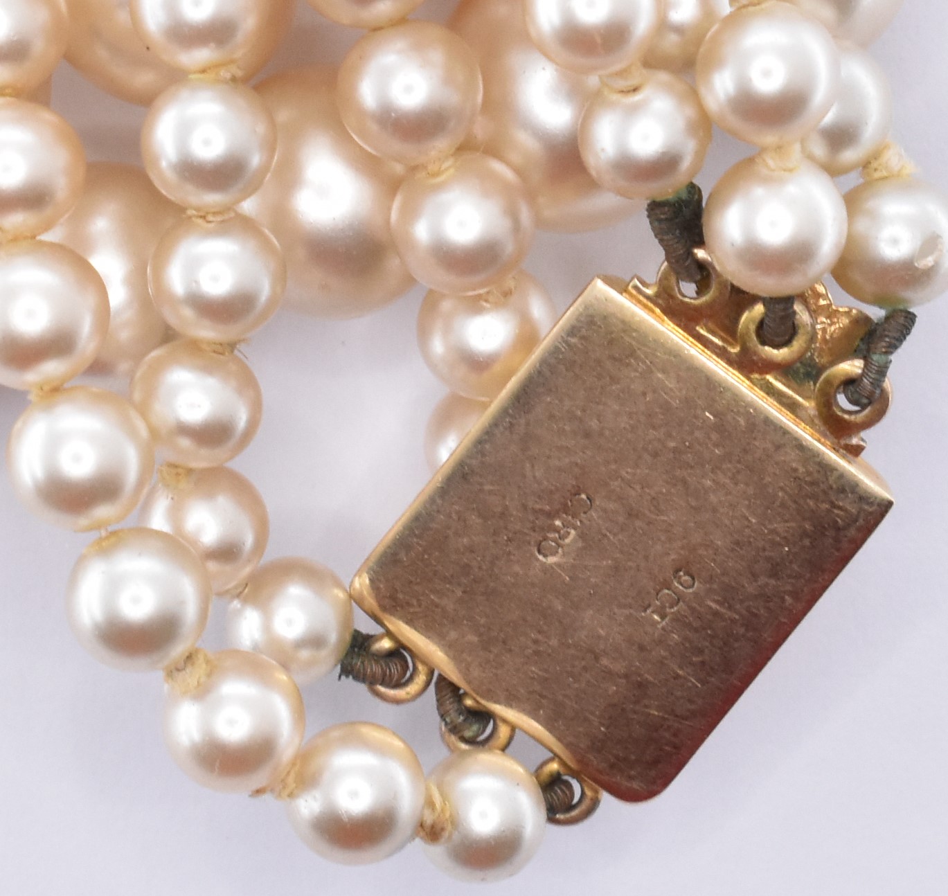14CT GOLD NECKLACE CHAIN & CIRO PEARL NECKLACE - Image 8 of 8