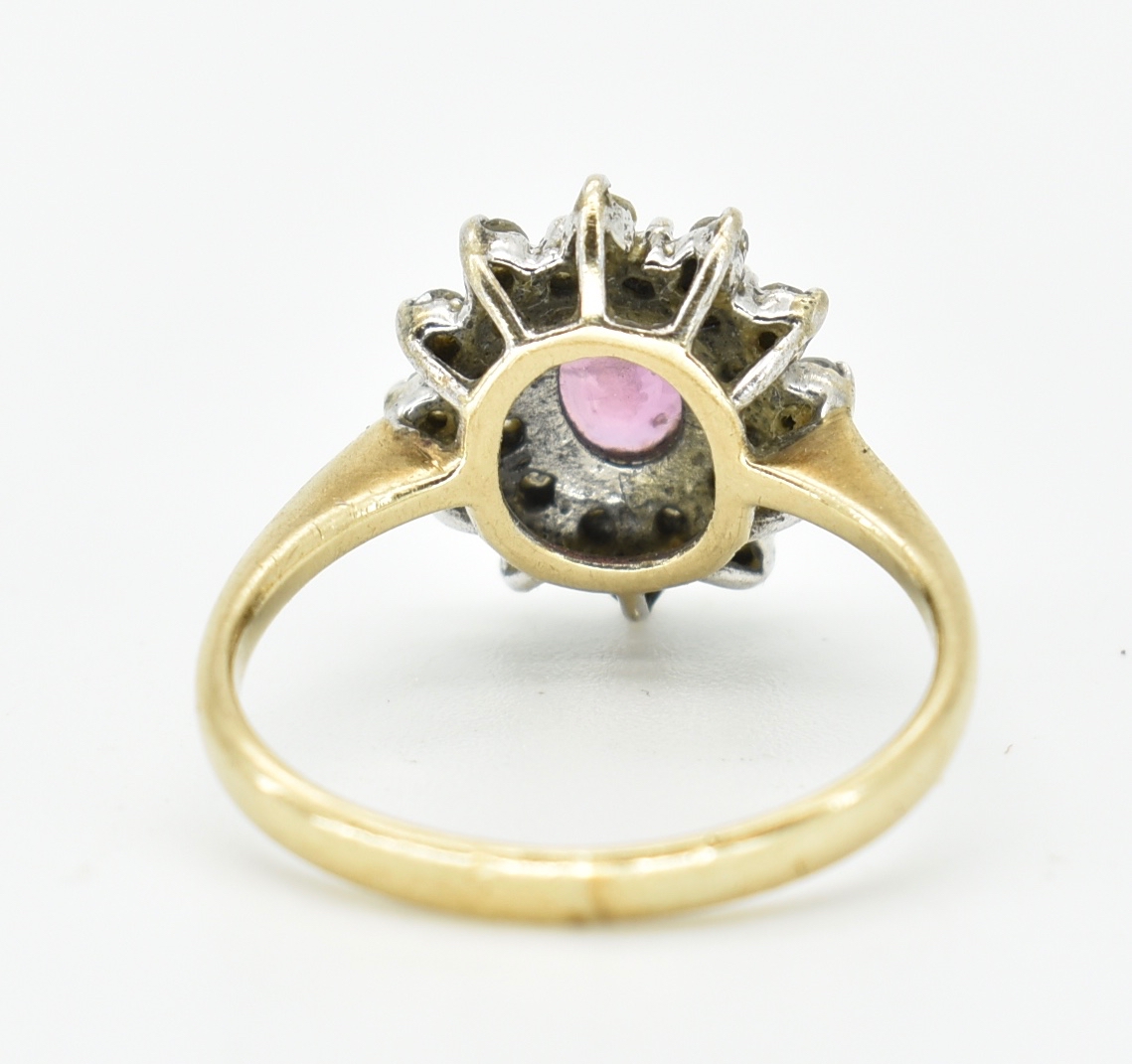 9CT GOLD HALLMARKED RUBY & DIAMOND CLUSTER RING - Image 5 of 5