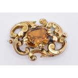 EDWARDIAN GOLD & QUARTZ BROOCH