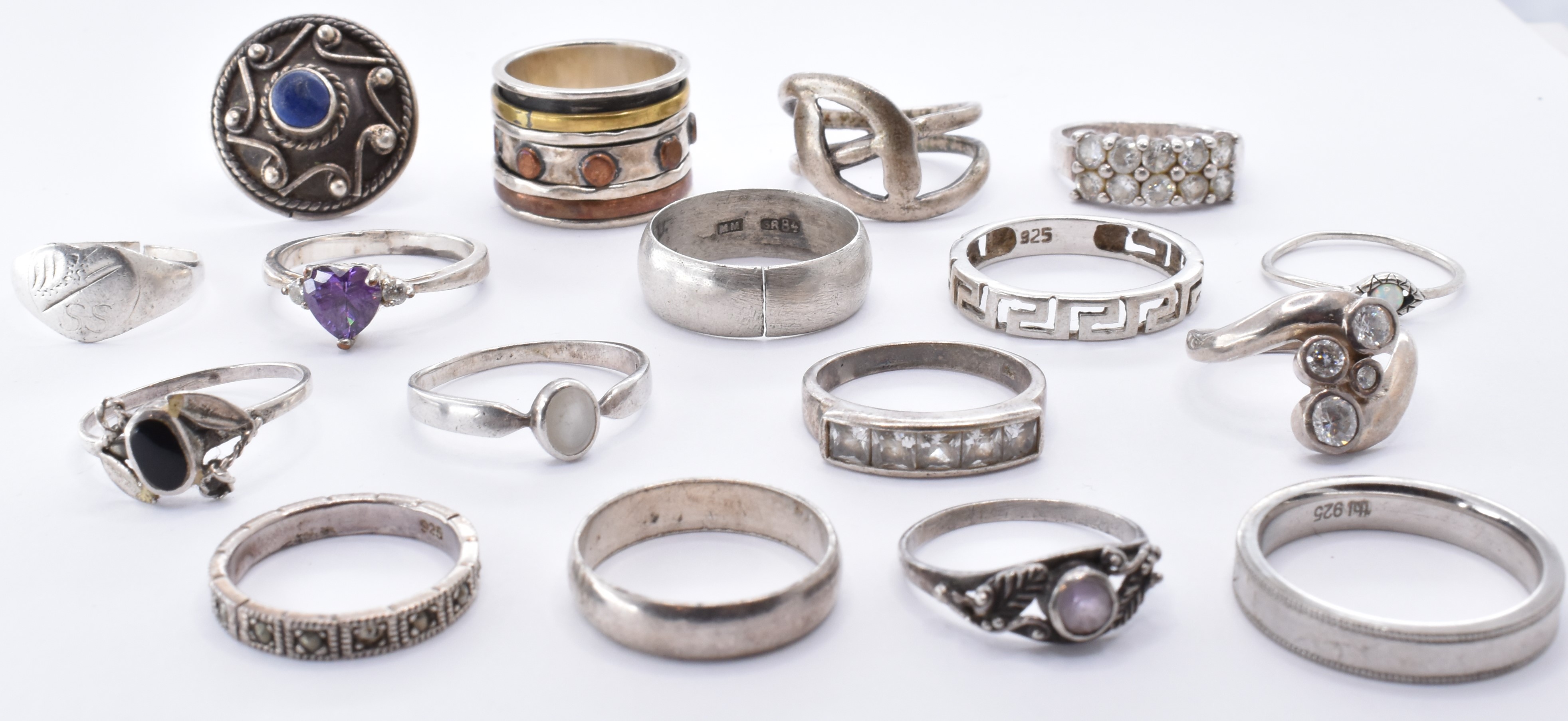 ASSORTMENT OF SILVER RINGS
