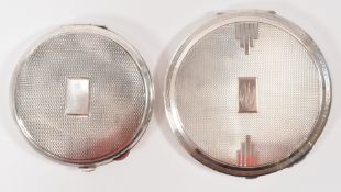 PAIR OF SILVER COMPACT MIRRORS