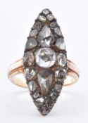 18CT GOLD & DIAMOND NAVETTE CLUSTER RING