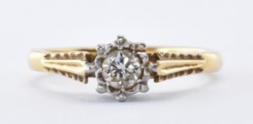 18CT GOLD & DIAMOND SOLITAIRE RING