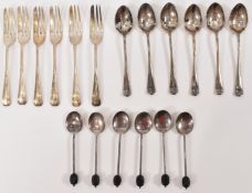 COLLECTION OF SILVER FLAT WARE