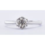 18CT WHITE GOLD DIAMOND SOLITAIRE RING