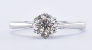 18CT WHITE GOLD DIAMOND SOLITAIRE RING