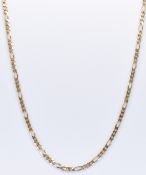 9CT GOLD FIGARO LINK NECKLACE CHAIN