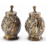 PAIR OF VICTORIAN SILVER PEPPER POTS