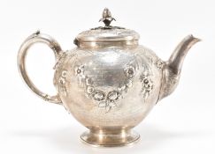 VICTORIAN SILVER COMMEMORATIVE TEAPOT