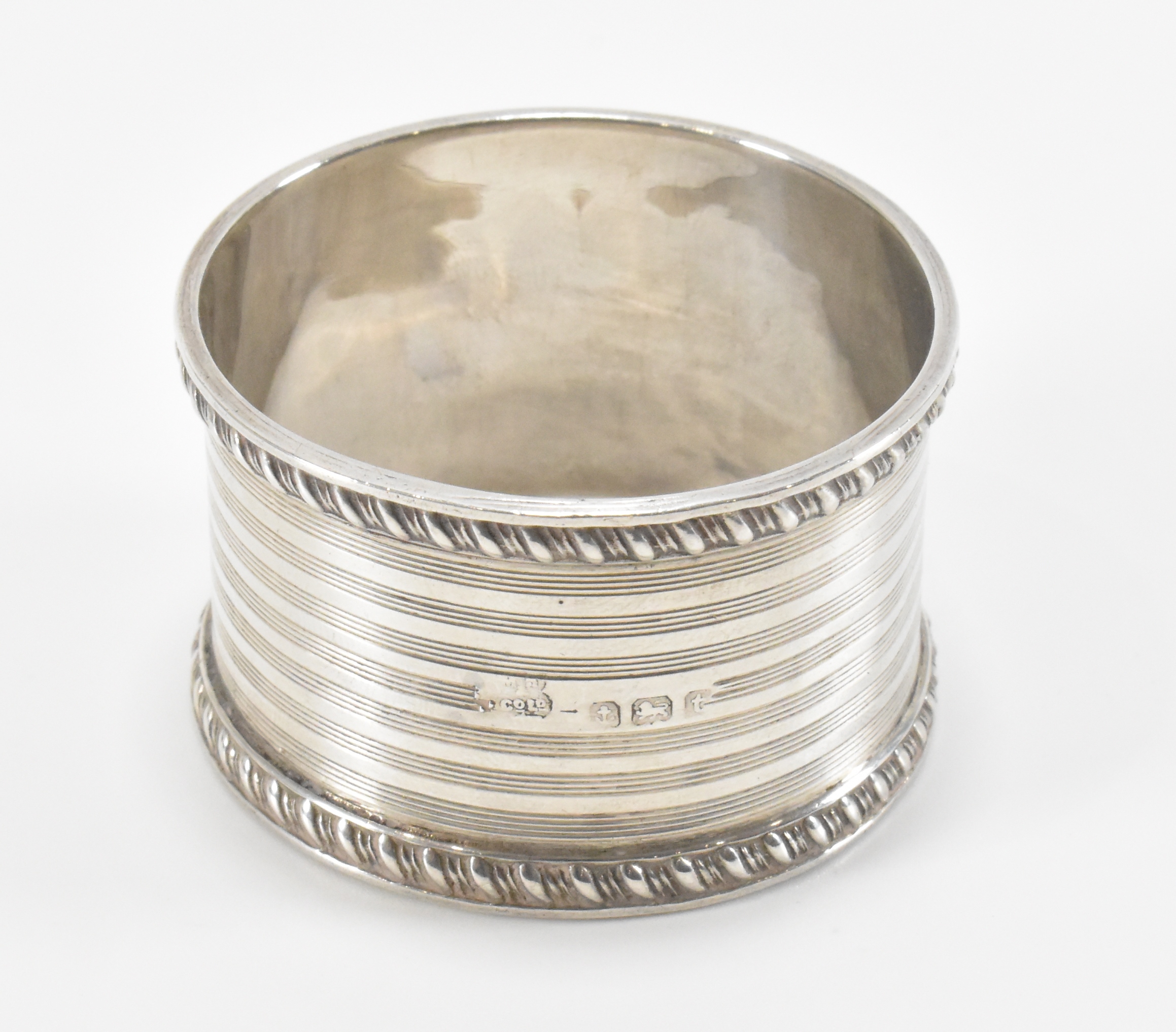 THREE SILVER HALLMARKED NAPKIN RINGS - Image 6 of 7