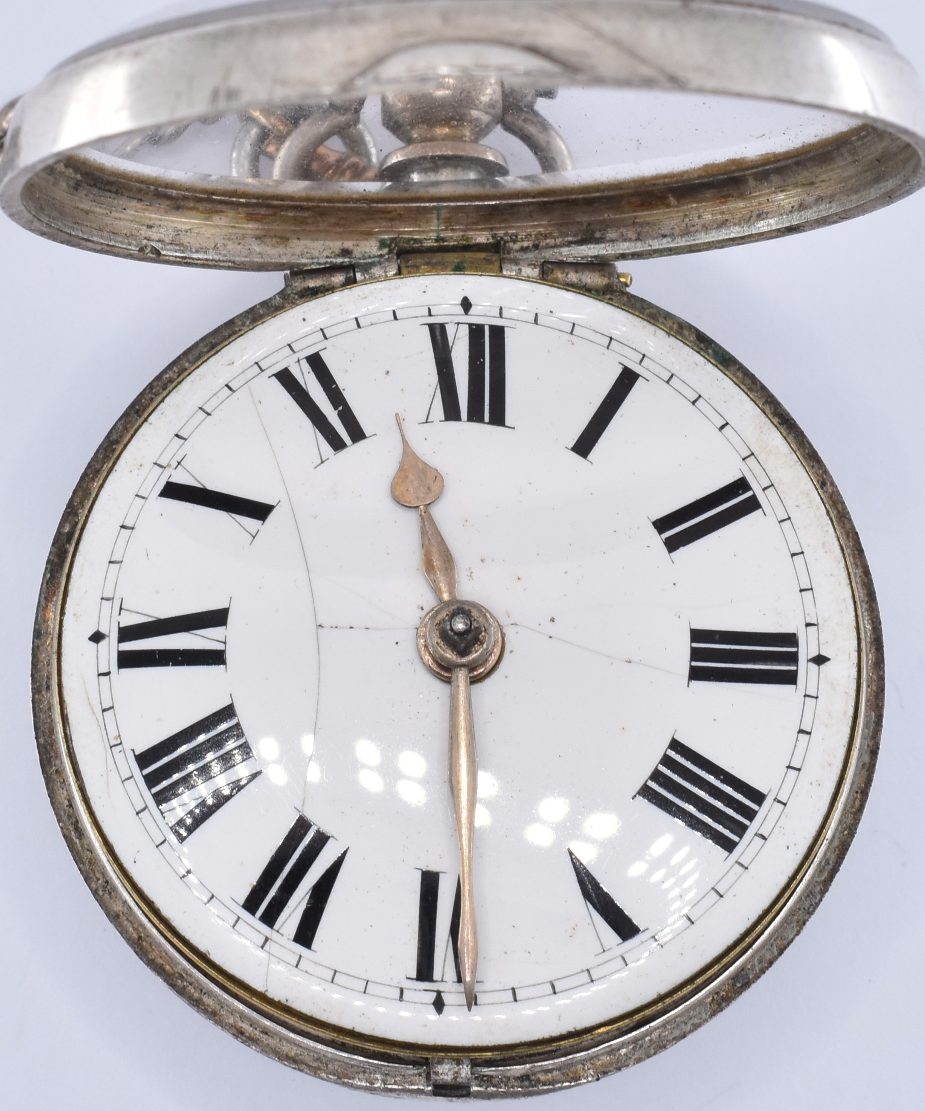 VICTORIAN HALLMARKED SILVER CALEB REEVES POCKET WATCH - Image 8 of 9