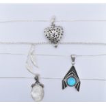 COLLECTION OF SILVER PENDANT NECKLACES