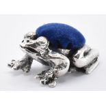 SILVER FROG PIN CUSHION