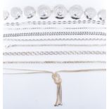 ASSORTMENT OF SILVER NECKLACES & BRACELETS