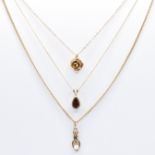 GROUP OF THREE 9CT GOLD PENDANT NECKLACES