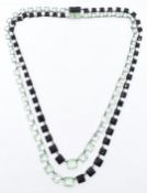 ART DECO GREEN & BLACK STONE NECKLACE