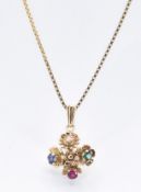 9CT & 18CT GOLD FLOWER PENDANT NECKLACE