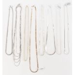 COLLECTION OF SILVER CHAIN NECKLACES