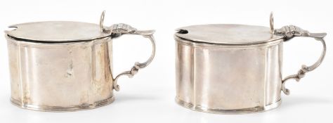 D & J WELLBY SILVER HALLMARKED MUSTARD POTS