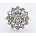 HALLMAKED 9CT GOLD & DIAMOND CLUSTER RING