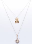 TWO 9CT GOLD PENDANT NECKLACES