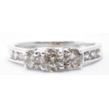 9CT WHITE GOLD & DIAMOND RING