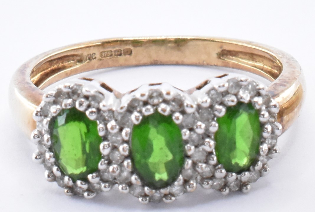 TWO 9CT GOLD & GREEN STONE RINGS - Image 3 of 10