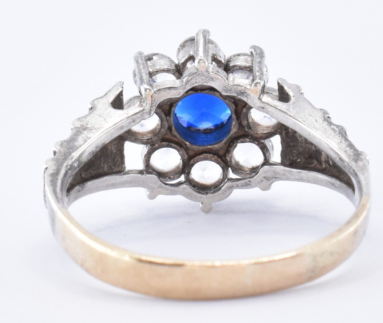 9CT GOLD & SILVER RING WITH 9CT BLUE STONE PENDANT - Image 4 of 8