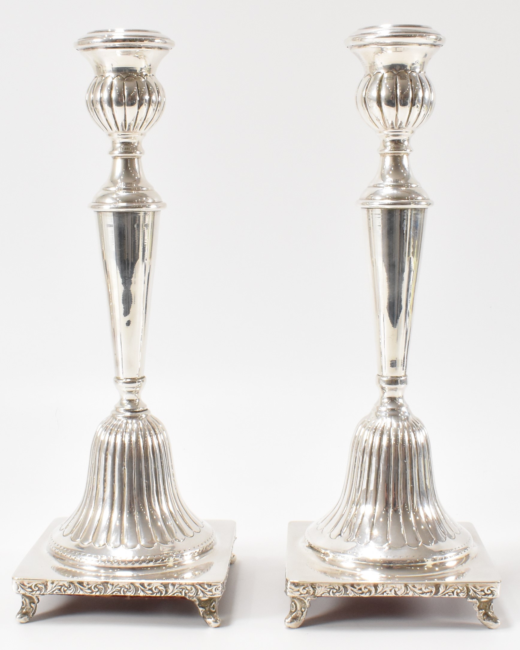 PAIR OF SILVER CANDLESTICKS